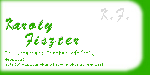 karoly fiszter business card